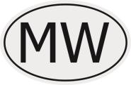 Aufkleber Autokennzeichen MW = Malawi 