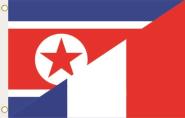 Fahne Nord Korea-Frankreich 90 x 150 cm 