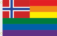 Fahne Norwegen Regenbogen 90 x 150 cm 