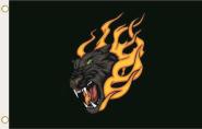 Fahne Panther Kopf mit Flammen 90 x 150 cm 