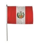 Stockflagge Peru mit Wappen 30 x 45 cm 