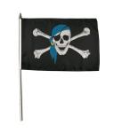 Stockflagge Pirat mit blauem Kopftuch 30 x 45 cm 