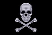 Aufkleber Pirat Cross Bone silber 