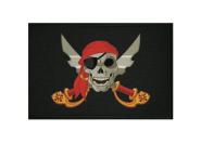 Aufnäher Patch Pirat mit Kopftuch und Säbel 9 x 6 cm 
