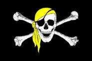 Aufkleber Pirat mit gelben Kopftuch 