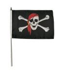 Stockflagge Pirat mit rotem Kopftuch 30 x 45 cm 