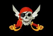 Flagge Pirat mit Säbel und Kopftuch 