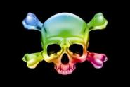 Flagge Pirat Skull Bones rainbow 