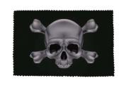 Glasreinigungstuch Pirat Skull Bones silber 