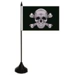 Tischflagge Pirat Totenkopf silber 10 x 15 cm 