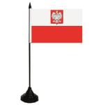 Tischflagge Polen mit Wappen 10 x 15 cm 