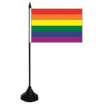 Tischflagge Regenbogen 10 x 15 cm 