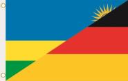 Fahne Ruanda-Deutschland 90 x 150 cm 