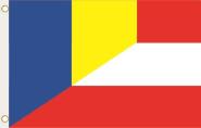 Fahne Rumänien-Österreich 90 x 150 cm 