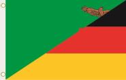 Fahne Sambia-Deutschland 90 x 150 cm 
