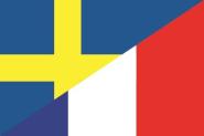 Flagge Schweden - Frankreich 