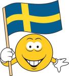 Aufkleber Smily Smiley mit Schweden Fahne 