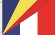 Fahne Seychellen-Frankreich 90 x 150 cm 