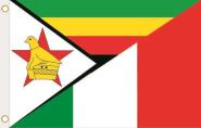 Fahne Simbabwe-Italien 90 x 150 cm 