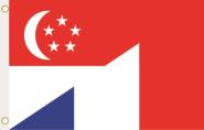 Fahne Singapur-Frankreich 90 x 150 cm 