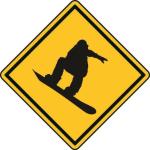 Aufkleber Vorsicht / Achtung Snowboarder 