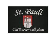 Aufnäher St. Pauli never walk alone Patch  9x 6   cm 