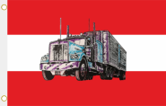 Fahne Österreich mit Truck 90 x 150 cm 