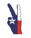 Aufkleber Peace Finger Texas 