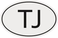 Aufkleber Autokennzeichen TJ = Tadschikistan 