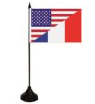 Tischflagge USA-Frankreich 10 x 15 cm 