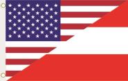 Fahne USA-Österreich 90 x 150 cm 