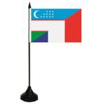 Tischflagge Usbekistan-Frankreich 10 x 15 cm 
