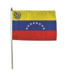 Stockflagge Venezuela mit Wappen 30 x 45 cm 