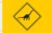 Fahne Vorsicht Brachiosaurus 90 x 150 cm 