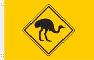 Fahne Vorsicht Emu 90 x 150 cm 