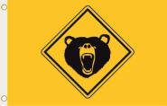 Fahne Vorsicht Grizzly Bär 90 x 150 cm 