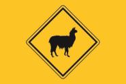 Flagge Vorsicht Lama 