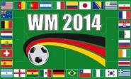 Fahne WM 2014 mit allen Teilnehmerländern 90 x 150 cm 