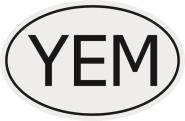 Aufkleber Autokennzeichen YEM = Jemen 
