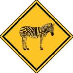 Aufkleber Vorsicht / Achtung Zebra 