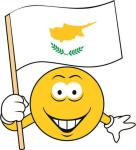 Aufkleber Smily Smiley mit Zypern Fahne 
