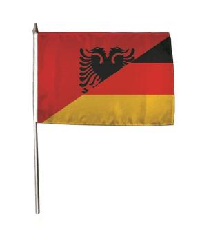 Stockflagge Albanien-Deutschland 30 x 45 cm 