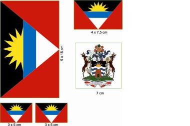 Aufkleberbogen Antigua + Barbuda 