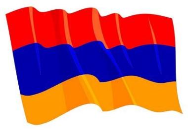 Aufkleber Flagge Armenien wehend 8,5 x 6 cm 
