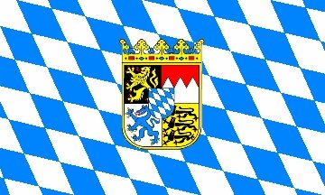 Fahne Bayern mit Wappen 90 x 150 cm 