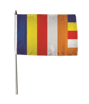 Stockflagge Buddhist World 30 x 45 cm 