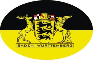 Aufkleber oval Baden-Württemberg mit großem Landesiegel 10 x 6,5 cm 
