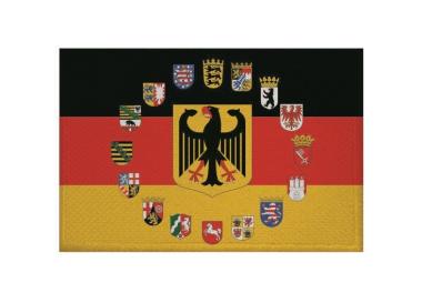 Aufnäher Patch Deutschland Adler mit 16 Bundesländer Wappen 9 x 6 cm 