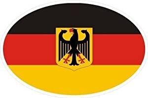 Aufkleber oval Deutschland mit Adler 10 x 6,5 cm 