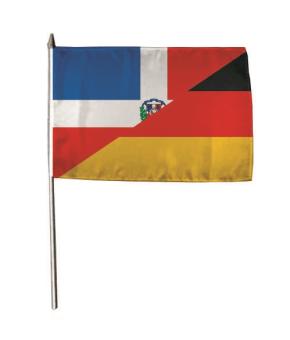 Stockflagge Dominikanische Republik-Deutschland 30 x 45 cm 